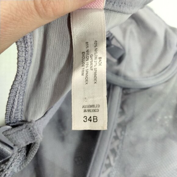 Victorias Secret Floral Lace Bustier 34B Lavender Pastel Feminine Romantic Sweet - Picture 6 of 7